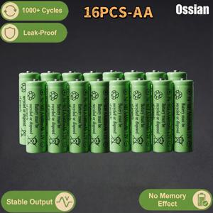 TEMU 8/16/24개입 오시안 1000회 충전 AA 니켈수소 배터리 1.2V 600mAh 절약형 누출 방지