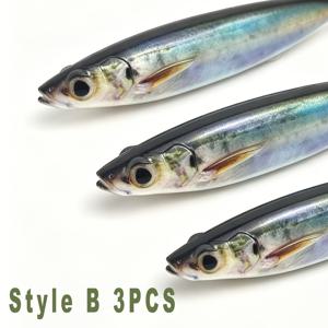 TEMU 소프트 베이트, 150mm/5.9인치 33.5g/1.18oz 3D 프린팅 마카렐 낚시 루어, 바다/강물 겸용 리얼 스윔베이트, 실제 같은 피부 질감 및 포크 테일 디자인, 내구성 좋은 바이오닉 베이트 (배스/툰용), 전문 낚시꾼을 위한 헤비 듀티 지깅 장비