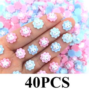 TEMU 40개 만화 꽃 토끼 시리즈 네일 아트 수지 장식, DIY 스터드 귀걸이, 휴대폰 케이스, 사진 프레임 장식 및 기타 수공예 선물 공예 키트 액세서리