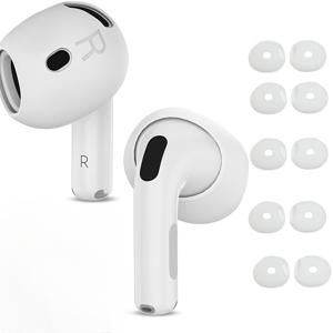 TEMU Airpods 4 이어버드 커버 5쌍, 실리콘 Airpod 4 헤드폰 케이스 미끄럼 방지 소프트 Air Pod 4 추가, Airpods 4 초슬림 이어컵에 적합 Apple 헤드폰 미끄럼 방지 이어폰 케이스 4세대 이어컵 케이스