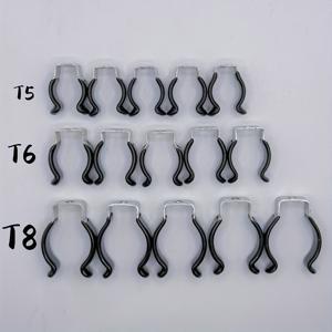 TEMU 15개 검정 U자형 LED 클립 - 튼튼한 금속 및 플라스틱, T5/T6/T8 호환, 안전한 튜브 고정 버클, 간편한 설치, LED 램프 홀더, 견고한 구조