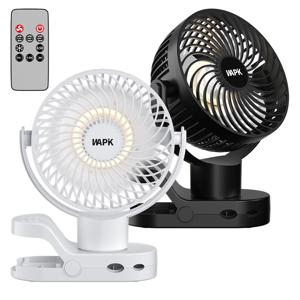TEMU 와피크 미니 무선 집게형 선풍기 F8 Pro 클립 무드등 좌우회전 휴대용 BLDC