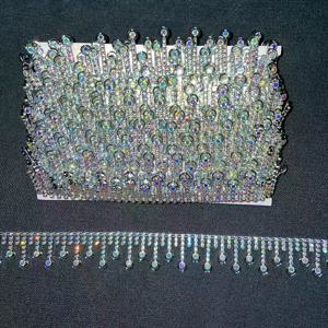 TEMU 112cm/44.09인치 술 라인석 레이스, 반짝이는 라인석 재봉용 레이스, DIY 의류 액세서리, 웨딩드레스, 정장 가운, 신발 상자 장식, 홈 데코, 핸드메이드 DIY용