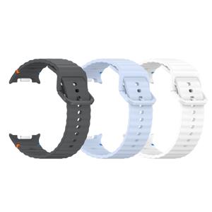 TEMU 삼성 8 (40mm/44mm) 및 8 클래식 (46mm) 호환 솔리드 컬러 스포츠 밴드 3종 세트. 우아한 자동차 라인 디자인, 조절 가능한 퀵 릴리스 구조 특징.