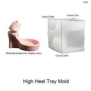 TEMU DIY 레진 실리콘 몰드 하이힐 모양 수납 트레이 몰드 실리콘 컵받침 몰드, 에폭시 수지 용 DIY 주얼리 반지 진열대 캔들 자 홈 시멘트 석고 석고 석고 초석 콘크리트 주조 공예품 레진 실리콘 몰드