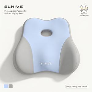 TEMU ELHIVE 수면용 허리 쿠션, 인체공학적 침대 옆 허리 베개 - 옆으로 자는 사람과 등으로 자는 사람을 위한 멀티 존 윤곽 - 엉덩이와 척추 위치에 적합한 넓은 표면 - 부드러운 가꿔주기 침대 옆 편안함 - 통기성 좋은 워셔블 커버