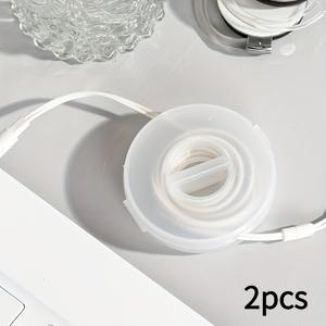 TEMU 휴대폰 케이블 보관함, 이어폰 케이블 와인더, USB 충전 케이블 보관함, 이어플러그 케이블 정리함, 여행, 가정 및 사무실에 적합
