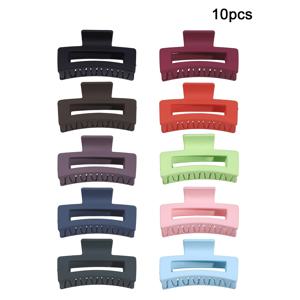 TEMU 10개입 기본 색상 무광 사각 클로 클립 여성용 및 패션 헤어 장식, 목욕 메이크업 데일리 강력 그립 헤어핀, 모든 헤어 타입에 적합한 상어 클립