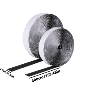 TEMU 2롤 헤비듀티 자가 접착 후크 앤 루프 패스너 테이프, 0.62인치 X 236.22인치 강력 폴리에스터 접착제, 블랙 - 학교, 가정, 사무실용, 자가 접착 벽걸이, 미끄럼 방지 매트, 헤비듀티 스트립, 패브릭 접착 테이프, 파티오 매트, 사무실 소파 액세서리, 이상적인 사무실 소파 용품