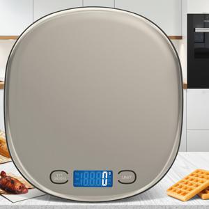 TEMU Gital 주방 저울, 요리 베이킹용 그램 및 온스 측정, 2g-15kg 정밀 눈금, 스테인리스 스틸 및 강화유리, 내장형 충전식 배터리, 2가지 전원 공급 방식, AAA 배터리 2개(미포함) 및 USB Type-c 케이블 1개(포함)
