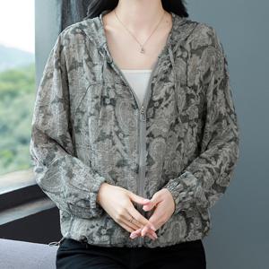 TEMU 여름 자외선 차단 재킷, 중장년층 어머니용, 패셔너블한 여성 캐주얼 가디건, 활용도 높은 상의