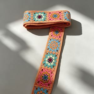 TEMU 1Yd 직조 모조 수제 코바늘 체크 무늬 뜨개질 리본 자수 레이스 장식 꽃잎 리본 직조 테이프, 재봉 백팩 바디 폰 가방 스트랩에 적합, 다양한 창의적인 꽃잎 램프다리