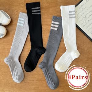 TEMU 혼합 색상 - 4켤레 봄/가을 압박 양말, 운동용 종아리 양말, 러닝 양말, 압박 다리 양말, 다용도 압박 타이츠