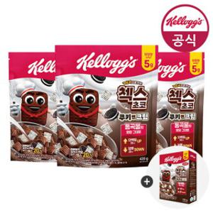 켈로그 시리얼 첵스초코 쿠키&크림 420g x 3개 + (증정)쿠키앤크림 120g