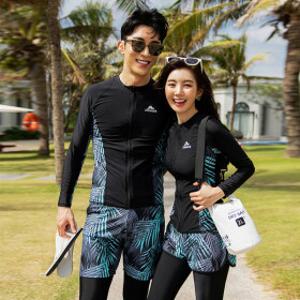 [빠른출고]M~3XL 민트 커플래쉬가드 세트 빅사이즈수영복 남자수영복 여성래쉬가드 집업 레쉬가드세트 래시가드
