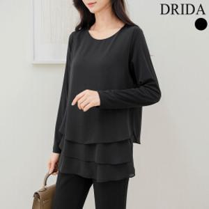 엄마옷 드리다 여성 겨울 기모 쉬폰 레이어드 캉캉 빅사이즈 블라우스 40-50대 중년여성 미시 출근 모임
