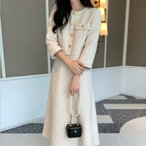 걸스데일리 / 걸스데일리/  Muse12 레이디 트위드 버튼 원피스