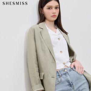 [쉬즈미스(SHESMISS)] 린넨 블렌디드 보이핏 오버사이즈 재킷 (택가격: 378000원)