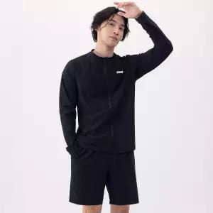 [아레나수영복] 이니셜 레저 짚업 래쉬가드 세트 A4BM1PC02BLK