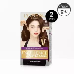 [나눠 쓰는 셀프 새치 염색]로레알파리 엑셀랑스 듀오 크림 염모제 2개/ 세계1위 염색약/애쉬