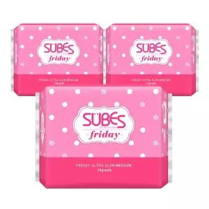 [슈베스] 생리대 프라이데이 울트라슬림 중형 14p x3팩