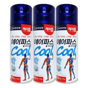 유한양행 해피홈 에어 파스 쿨 스프레이 200mL X 3개