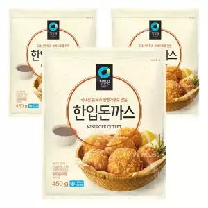 청정원 한입 돈까스, 450g, 3개