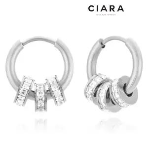 [하프클럽/]CIARA 써지컬스틸 Ottaviano 뜨레 샤이닝휠 원터치 귀걸이
