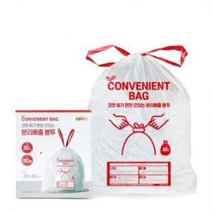 코멧 묶기 편한 끈있는 분리배출 봉투, 30L, 80개 one option