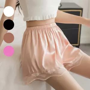 비침방지 여성 실크 속바지 3부 속치마 레이스 원피스 속반바지 이너웨어 4컬러 3사이즈