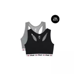 [하프클럽/휠라 언더웨어]헤리티지 무드 스포츠 브라탑 2PACK (FI4ITG1105F_BLK)