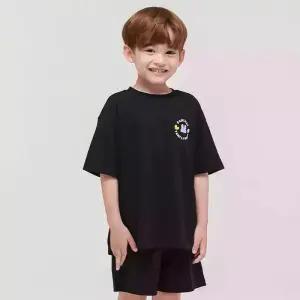 [팬콧키즈] 스템핑 에센셜 오버핏 상하복(BLACK)