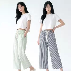 여성 여름 잠옷 바지 쿨 엠보 8부 파자마 홈웨어 하의 여자 주니어 SC6I019