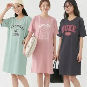 반팔면원피스/반팔원피스/여름/수면잠옷/롱맥시/박시/빅사이즈/파자마/오버핏/루즈핏/바캉스/휴가7