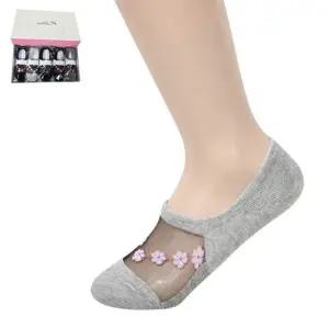 미끄럼 방지 망사 디자인 여성 모노 꽃패턴 덧신 스타킹 여성내의 팬츠 팬티스타킹