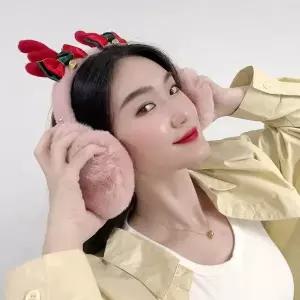 [하프클럽/]방울방울 루돌프 귀마개 성탄절귀마개 겨울귀덮개 겨