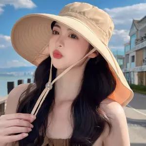 햇빛차단 뒤트임 다용도 썬캡 여성 와이드 플랩캡 모자 챙넓은 목가림 3컬러