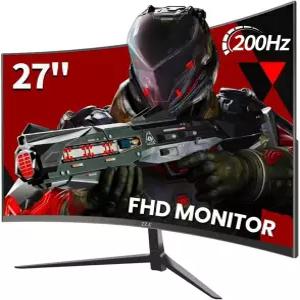ZZA 27인치 커브드 게이밍 모니터 200Hz 180Hz 144Hz 1ms FHD 1080P 컴퓨터 화면 프리싱크 130 sRGB HDR