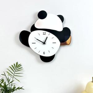 룰라바나 푸바우 레귤러 벽시계 아기방 25x24cm 벽걸이 판다 팬더 고정형 귀여운벽시계 저소음