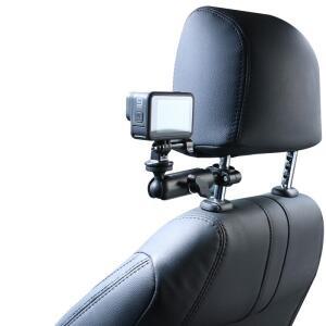 자동차 카메라 마운트 지원 Gopro Insta360 용 Motorcyclye 브래킷 홀더 관절 형 차량 머리 받침 액션 캠