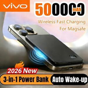 VIVO 3IN1 보조베터리 50000mAh 마그네틱 무선 PD22.5W iPhone 용 Magsafe용 초고속 충전 외부 배터리