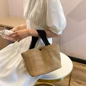[하프클럽/]미니 라탄 토트백 LM0439 손 보조 여성 토트 토트백 여행 패션잡화