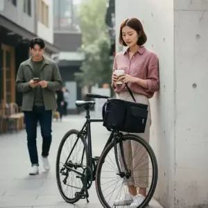 [하프클럽/]자전거 핸들바 가방 생활방수 텀블러 거치대 수납 파우치