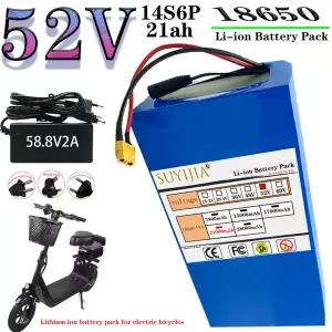 전동킥보드배터리 자전거 스쿠터 14S6P 52V 21Ah 18650 리튬 배터리 1000W 고출력 58.8V 30A BMS 야외 전동
