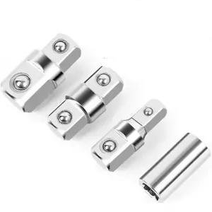 4pcs 12 14 및 38 사각형 드라이브 어댑터 헤드 외부 전기 렌치 연장봉용 이중 내부 육각형 커넥터