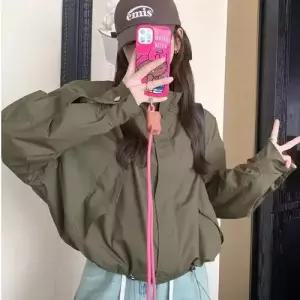 여자 그린 바람막이 점퍼 잠바 밀리터리 트렌치코트 봄가을 자켓 쇼트 admr3
