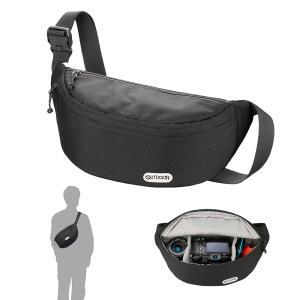 하쿠바 카메라 가방 OUTDOOR PRODUCTS(아웃도어 프로덕츠) 숄더백 07 AZ 블랙 가볍게 휴대할 수 있는 초경량 슬링 타입 YKK 지퍼 발수 원단 사용 AMZODCSB07BK 4977187005356