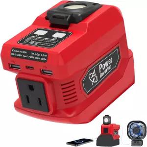 밀워키 18V 배터리와 호환되는 Mightrench 220W 파워 인버터 DC 18V에서 AC 110V-120V 휴대용 발전기 USB