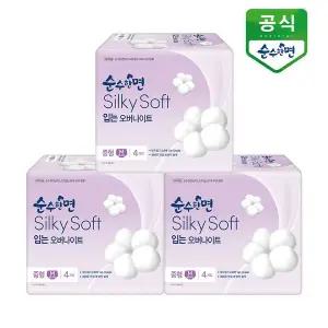 [깨끗한나라]순수한면 생리대 실키소프트 입는 오버나이트 중형 4p x 3팩