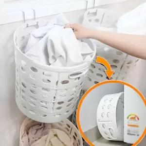 접이식 빨래바구니 원형 세탁바구니 공간활용 틈새